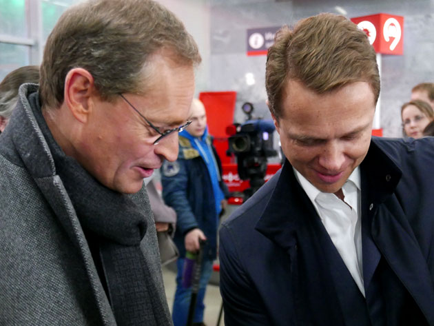 Michael M�ller mit dem Moskauer Verkehrsminister Liksutov Foto Similitudo