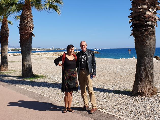 Elzbieta Nowakowska-Kühl und Olaf in Cagnes sur Mer, 11. Oktober 2021
