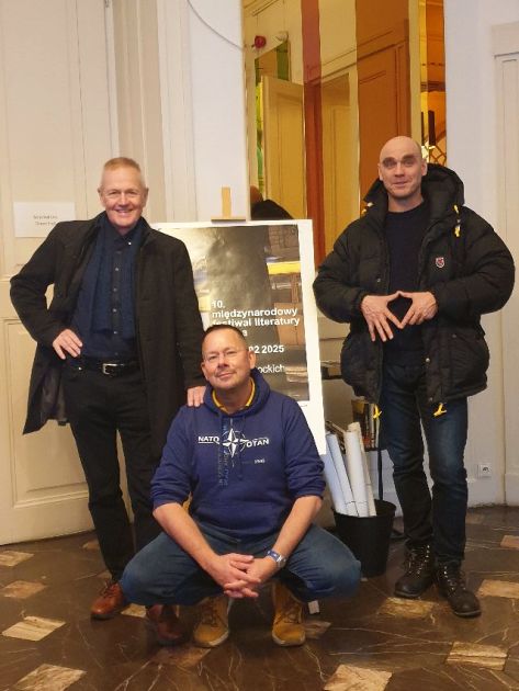 Marcus Welsch, Olaf Khl, Marko Martin in Krakau, 24. Februar 2025