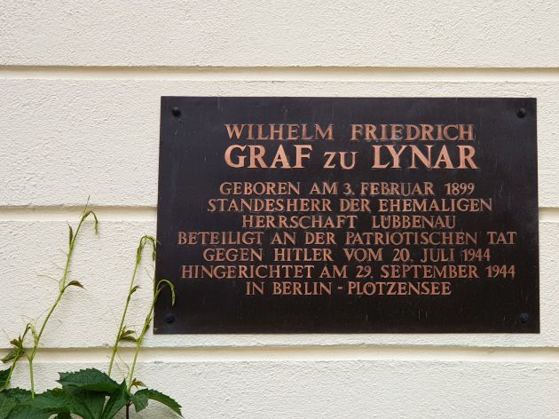 Gedenktafel Wilhelm Friedrich Graf zu Lynar