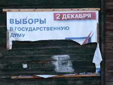 Wahlplakat in Zabajkalsk